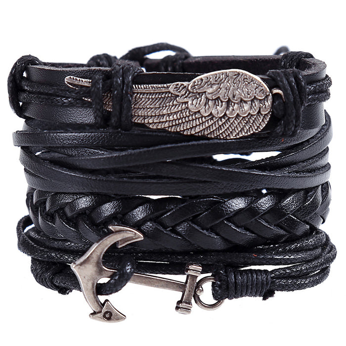 Wholesale Vintage Braided Wings Leather Bracelet JDC-BT-SaiH013