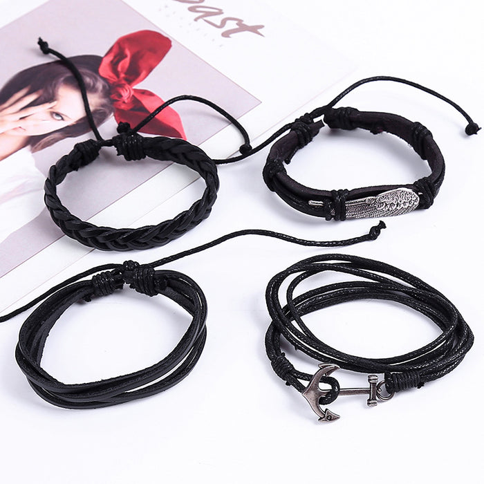 Wholesale Vintage Braided Wings Leather Bracelet JDC-BT-SaiH013