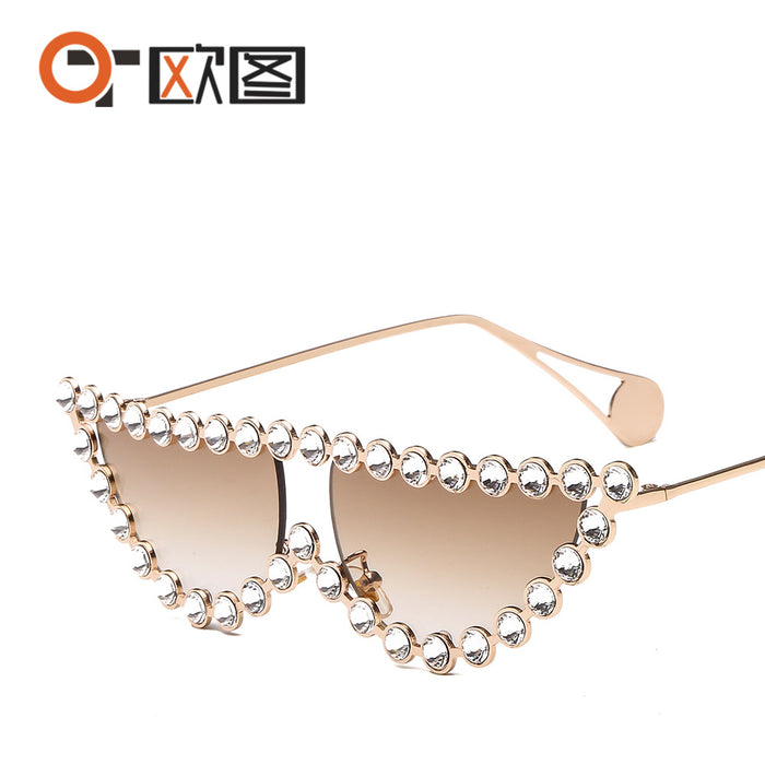 Jewelry WholesaleWholesale Cat Eye Diamond Metal PC Sunglasses JDC-SG-OuT014 Sunglasses 欧图 %variant_option1% %variant_option2% %variant_option3%  Factory Price JoyasDeChina Joyas De China