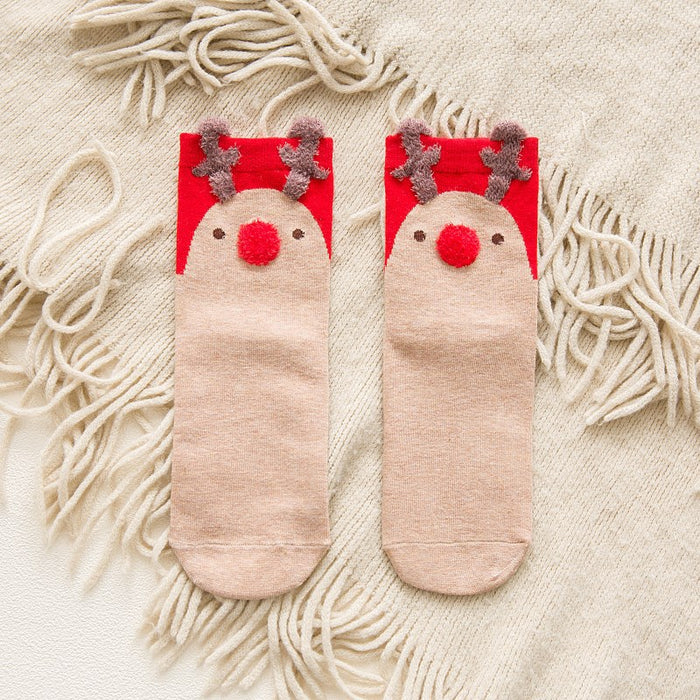 Wholesale Socks Cotton Christmas Cute Cartoon Autumn Winter JDC-SK-AoH001