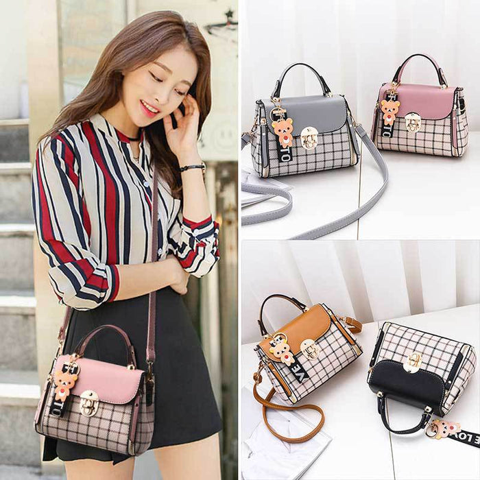 Wholesale Shoulder Bag PU Plaid JDC-SD-Shichen005