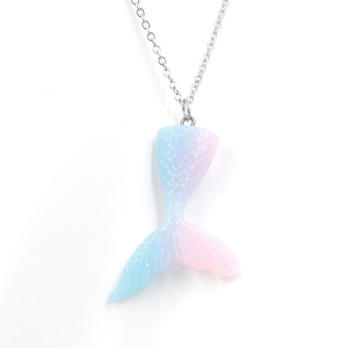 Jewelry WholesaleWholesale dazzling gradient mermaid tail titanium steel necklace MOQ≥2 JDC-NE-MB001 Necklaces 闵珀 %variant_option1% %variant_option2% %variant_option3%  Factory Price JoyasDeChina Joyas De China