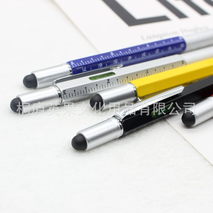 Wholesale 6 in 1 Metal Screwdriver Level Ruler Touch Screen Ballpoint Pen MOQ≥2 JDC-BP-YGuo002