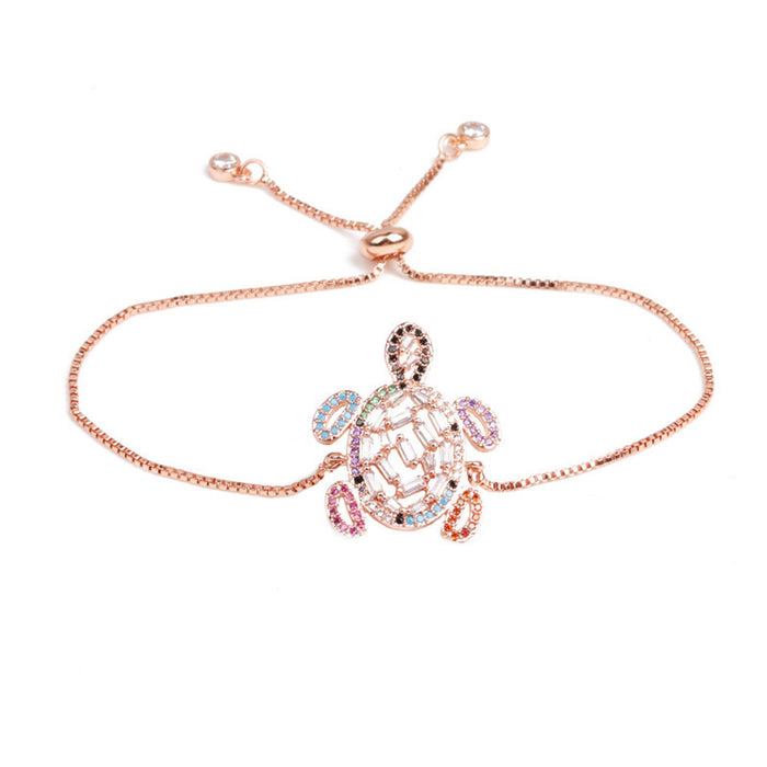 Wholesale Copper Micro Set Zircon Adjustable Female Turtle Bracelet JDC-BT-ML065