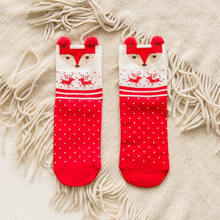 Wholesale Socks Cotton Christmas Cute Cartoon Autumn Winter JDC-SK-AoH001