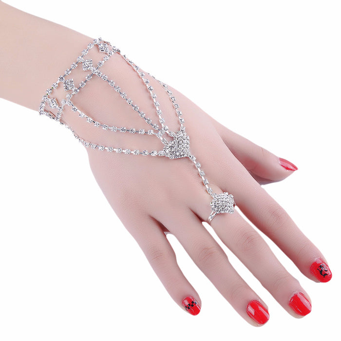 Wholesale Jewelry High Quality Rhinestone Bow Finger Bracelet JDC-BT-XuanP001