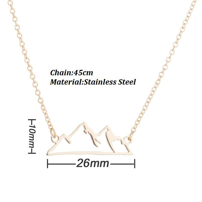 Jewelry WholesaleWholesale Peak Hollow Snow Mountain Stainless Steel Necklace JDC-NE-SS003 Necklaces 双硕 %variant_option1% %variant_option2% %variant_option3%  Factory Price JoyasDeChina Joyas De China