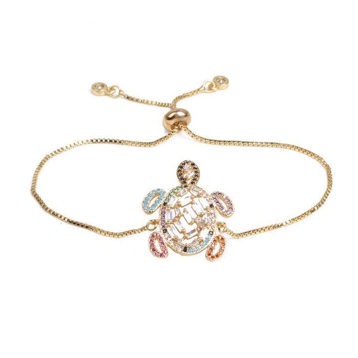 Wholesale Copper Micro Set Zircon Adjustable Female Turtle Bracelet JDC-BT-ML065