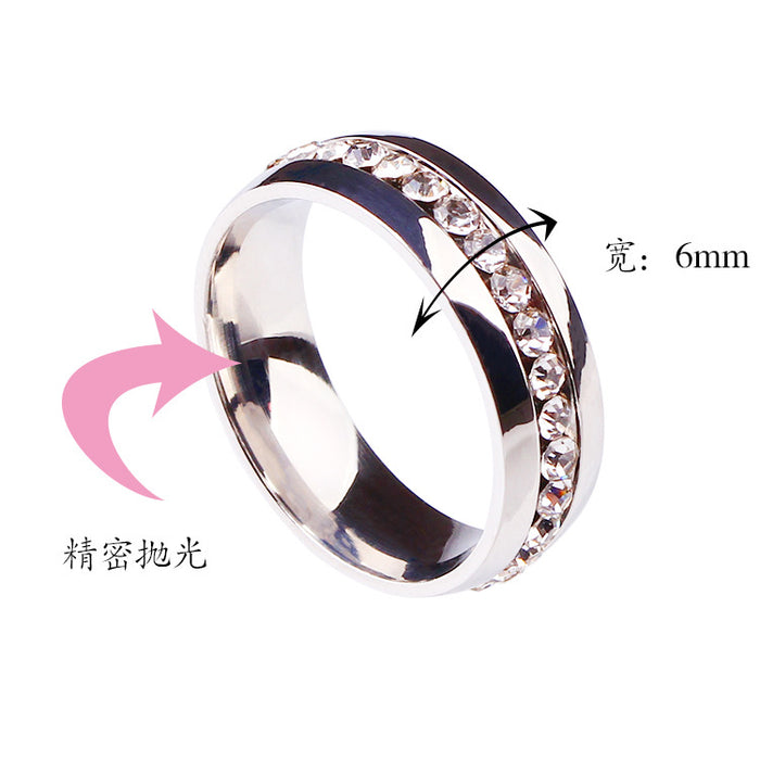 Jewelry WholesaleWholesale Diamond Full Diamond Single Row Titanium Steel Ring JDC-RS-TianW005 Rings 添旺 %variant_option1% %variant_option2% %variant_option3%  Factory Price JoyasDeChina Joyas De China