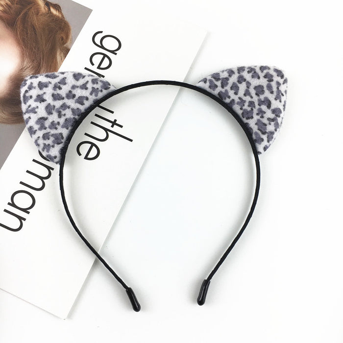 Jewelry WholesaleWholesale cute leopard print cat ears headband sweet and super cute JDC-HD-Ruir001 Headband 蕊柔 %variant_option1% %variant_option2% %variant_option3%  Factory Price JoyasDeChina Joyas De China