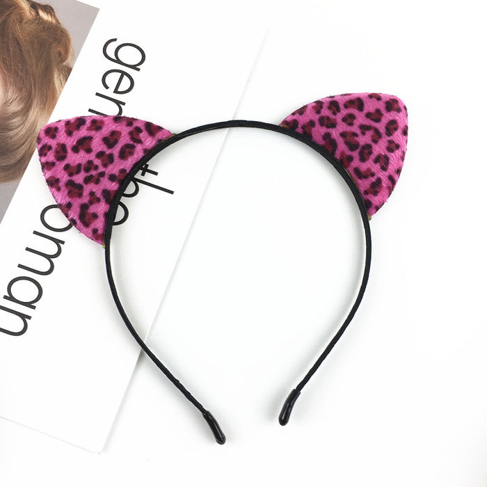 Jewelry WholesaleWholesale cute leopard print cat ears headband sweet and super cute JDC-HD-Ruir001 Headband 蕊柔 %variant_option1% %variant_option2% %variant_option3%  Factory Price JoyasDeChina Joyas De China