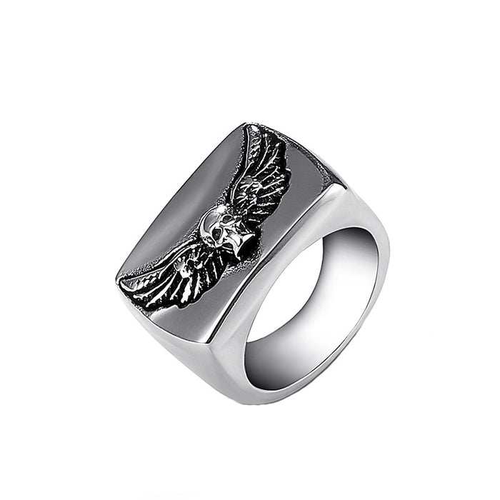 Wholesale Men's Rings Titanium Skull Wings JDC-RS-YiS013