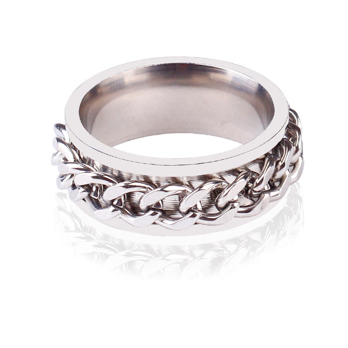 Jewelry WholesaleWholesale Titanium Steel Rotating Chain Rings JDC-RS-TianW008 Rings 添旺 %variant_option1% %variant_option2% %variant_option3%  Factory Price JoyasDeChina Joyas De China