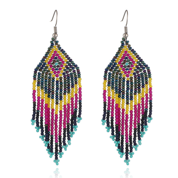 Wholesale Boho Beads Tassel Earrings JDC-ES-YuanQ006