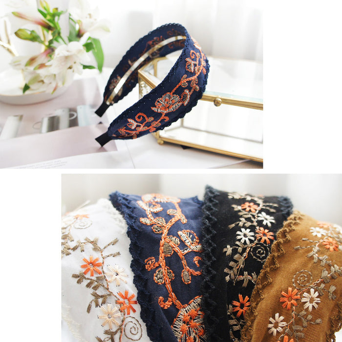 Jewelry WholesaleWholesale embroidery lace wind suede floral fabric hair band JDC-HD-Youp001 Headband 有派 %variant_option1% %variant_option2% %variant_option3%  Factory Price JoyasDeChina Joyas De China