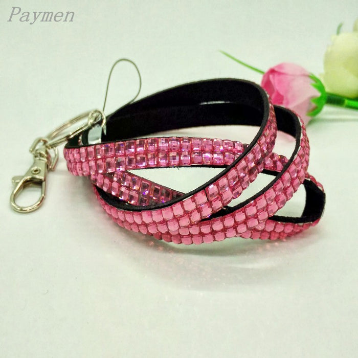 Wholesale Resin Rhinestone Diamond Lanyard Keychain MOQ≥2 JDC-KC-MZhui002