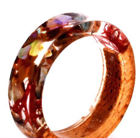 Wholesale Wood Luminous Amber Rings MOQ≥2 JDC-RS-PingD002