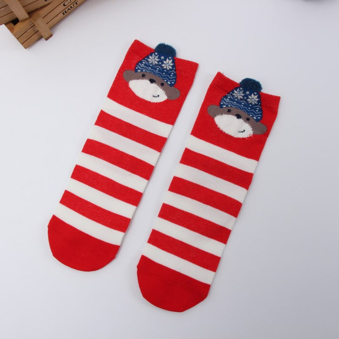 Wholesale Socks Cotton Christmas Cute Cartoon Autumn Winter JDC-SK-AoH001