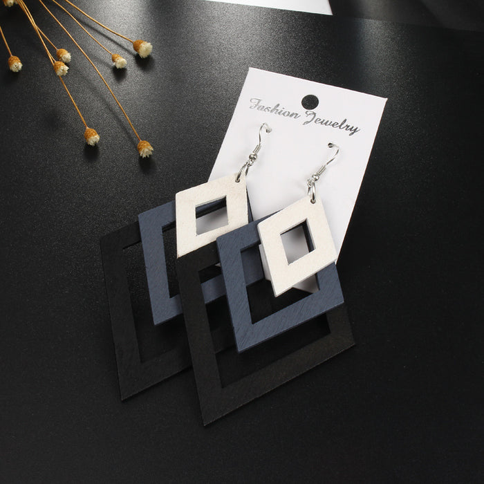 Wholesale creative square multi-layer earrings irregular earrings JDC-ES-Juej002