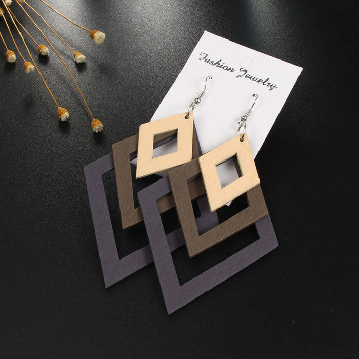 Wholesale creative square multi-layer earrings irregular earrings JDC-ES-Juej002