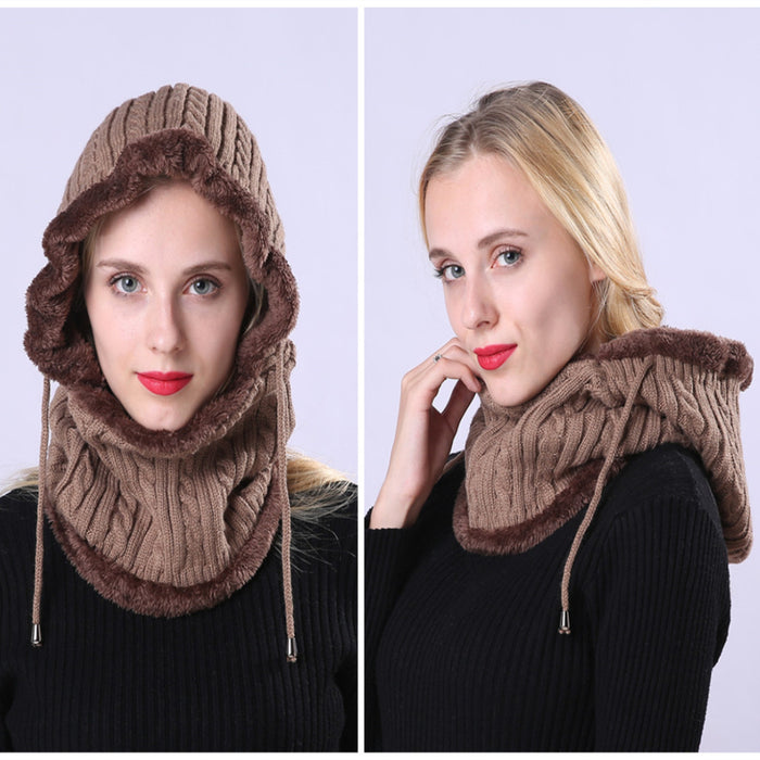 Wholesale Hat Acrylic Twist One Piece Neck Wool Ear Guard MOQ≥2 JDC-FH-Honghe001