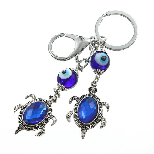 Jewelry WholesaleWholesale Diamond Blue Devil's Eye Turtle Alloy Keychain MOQ≥12 JDC-KC-TYi001 Keychains 腾艺 %variant_option1% %variant_option2% %variant_option3%  Factory Price JoyasDeChina Joyas De China