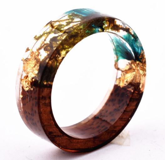 Wholesale Wood Luminous Amber Rings MOQ≥2 JDC-RS-PingD002