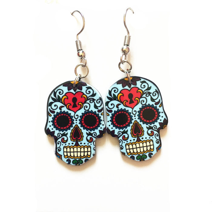 Jewelry WholesaleWholesale Skull Earrings Acrylic Skull Pendant JDC-ES-Xieq001 Earrings 谐泉 %variant_option1% %variant_option2% %variant_option3%  Factory Price JoyasDeChina Joyas De China