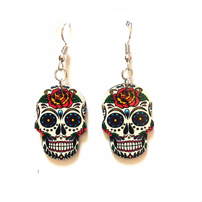 Jewelry WholesaleWholesale Skull Earrings Acrylic Skull Pendant JDC-ES-Xieq001 Earrings 谐泉 %variant_option1% %variant_option2% %variant_option3%  Factory Price JoyasDeChina Joyas De China