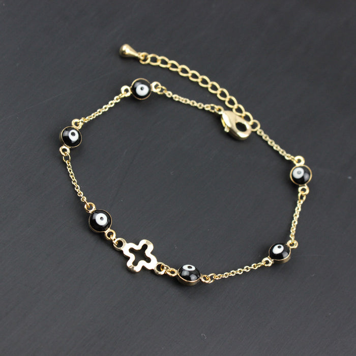 Wholesale Bracelet Copper Four Leaf Clover Demon Eye MOQ≥2 JDC-BT-ChenG017