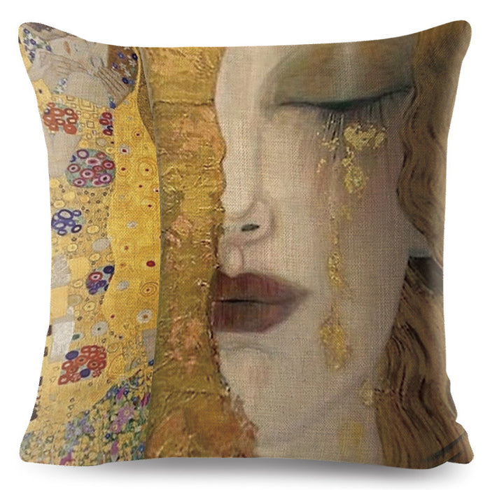 Wholesale Linen Oil Painting Pillowcase MOQ≥2 JDC-PW-Zhilin002