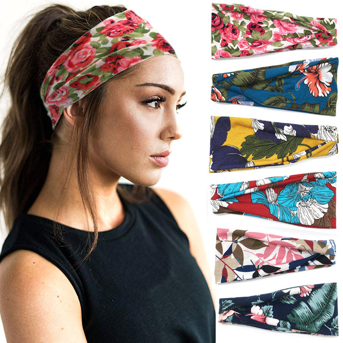 Wholesale Headband Fabric Sports Yoga Sweat-wicking Cotton Print JDC-HD-GuanY003