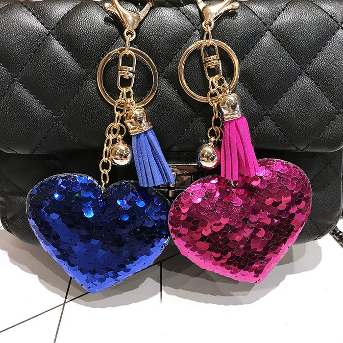 Jewelry WholesaleWholesale Sequin Heart Shape Metal Keychain JDC-KC-FeiRun039 Keychains 飞润 %variant_option1% %variant_option2% %variant_option3%  Factory Price JoyasDeChina Joyas De China