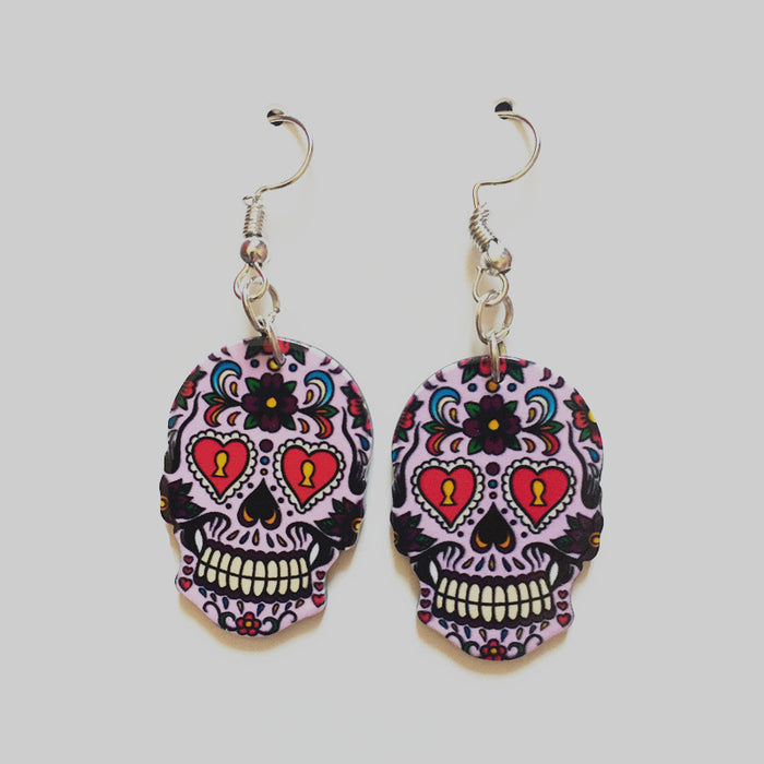 Wholesale Skull Earrings Acrylic Skull Pendant JDC-ES-Xieq001