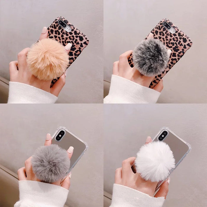 Wholesale Plush Ball Autumn Winter Phone Holder MOQ≥2 JDC-PS-XDS004