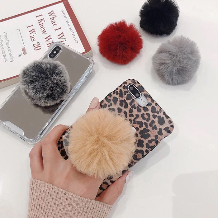 Wholesale Plush Ball Autumn Winter Phone Holder MOQ≥2 JDC-PS-XDS004