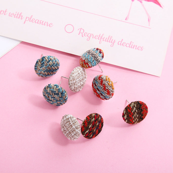 Wholesale Earrings Metal Yarn Cute Woven JDC-ES-LvG001