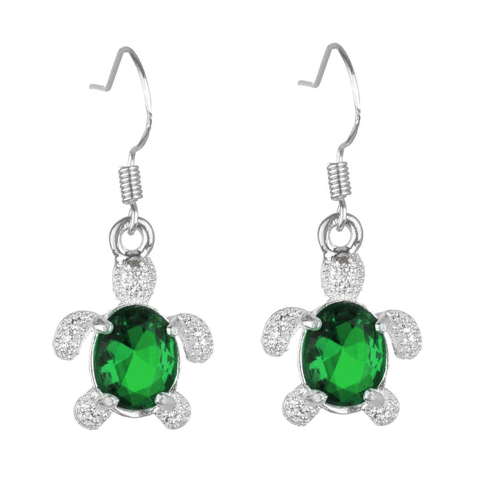 Wholesale Diamond Gem Turtle Alloy Earrings JDC-ES-JDie001