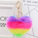 Jewelry WholesaleWholesale Rainbow Love Hair Ball Imitation Rex Rabbit Fur Keychain JDC-KC-Zuge022 Keychains 祖格 %variant_option1% %variant_option2% %variant_option3%  Factory Price JoyasDeChina Joyas De China