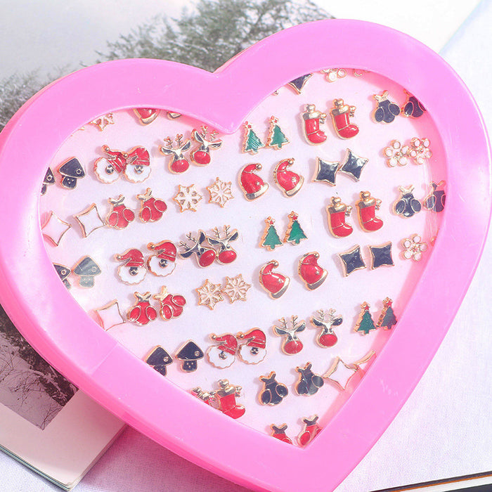 Wholesale Earring Alloy Cute Cartoon Christmas Stud Earrings Combination Set JDC-ES-MDD088