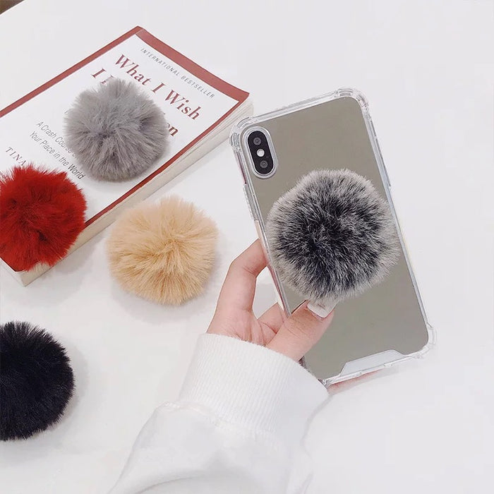 Wholesale Plush Ball Autumn Winter Phone Holder MOQ≥2 JDC-PS-XDS004