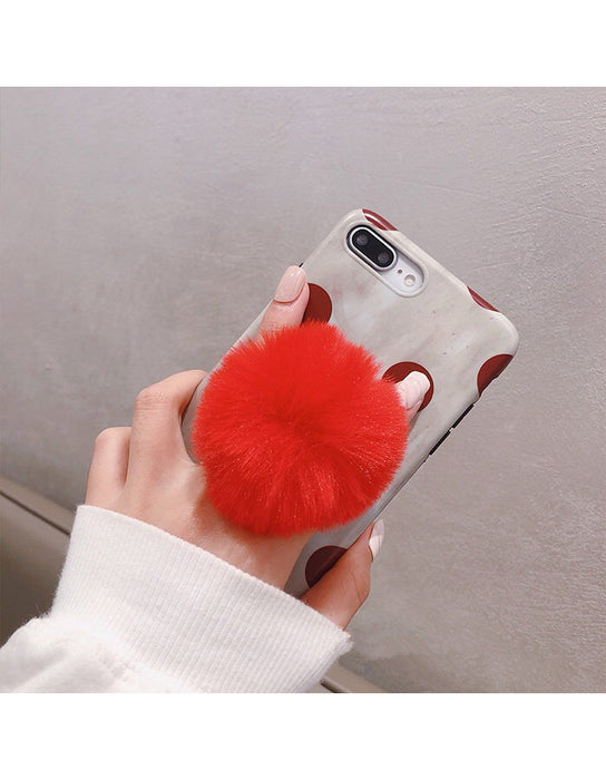 Wholesale Plush Ball Autumn Winter Phone Holder MOQ≥2 JDC-PS-XDS004