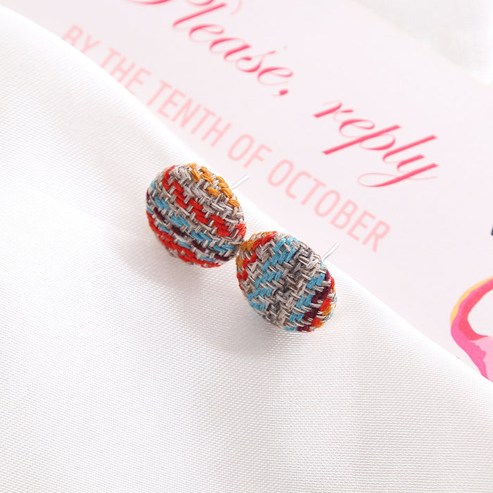 Wholesale Earrings Metal Yarn Cute Woven JDC-ES-LvG001