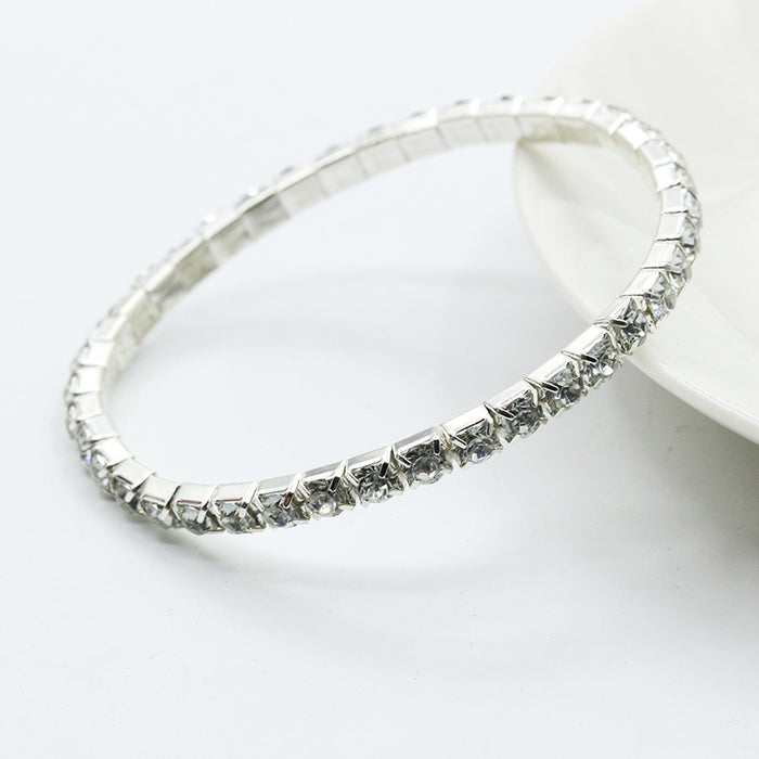 Jewelry WholesaleWholesale Full Diamond Single Row Elastic Bracelet Shiny JDC-BT-D111 Bracelet 晴雯 %variant_option1% %variant_option2% %variant_option3%  Factory Price JoyasDeChina Joyas De China