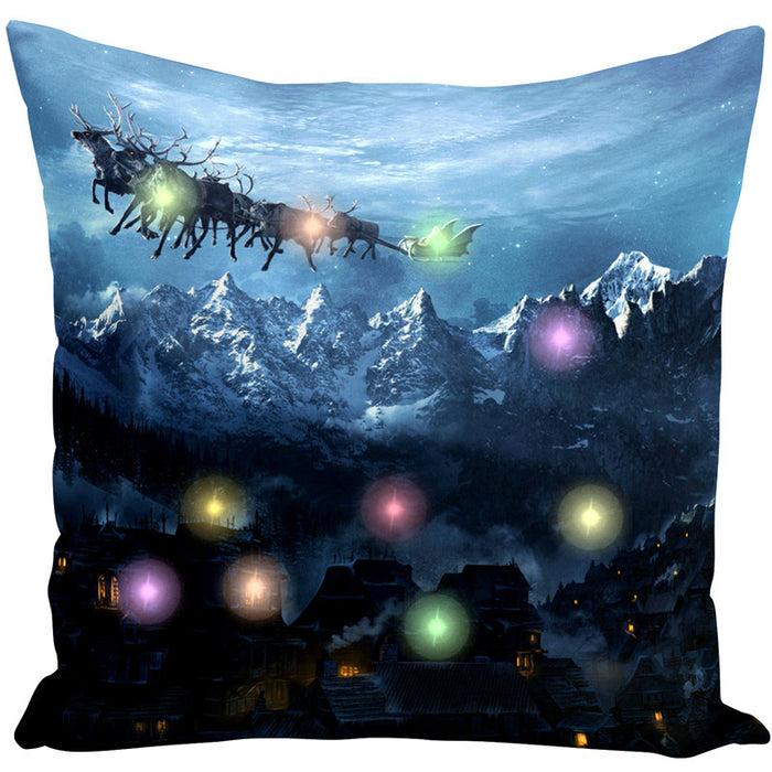 Wholesale Pillowcase Short Plush Christmas LED Light Printing MOQ≥5 JDC-PW-Yifan003