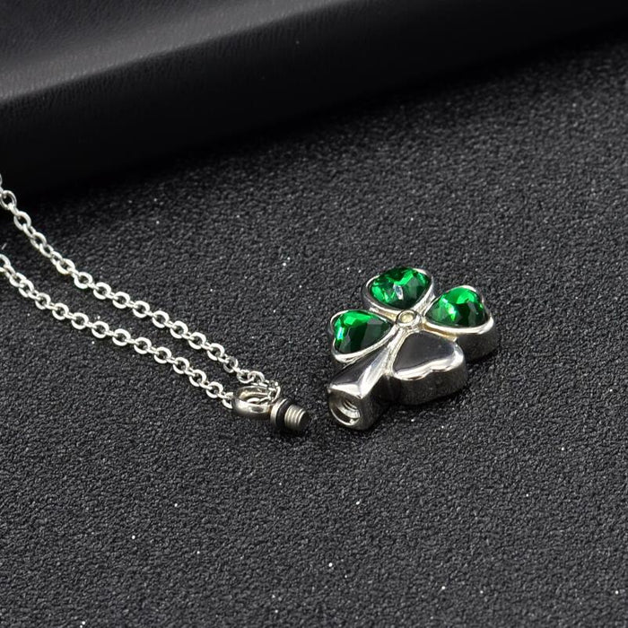 Jewelry WholesaleWholesale Memorial Relatives Pet Bones Hair Urn Pendant Lucky Clover JDC-NE-LvXin005 Necklaces 缕馨 %variant_option1% %variant_option2% %variant_option3%  Factory Price JoyasDeChina Joyas De China