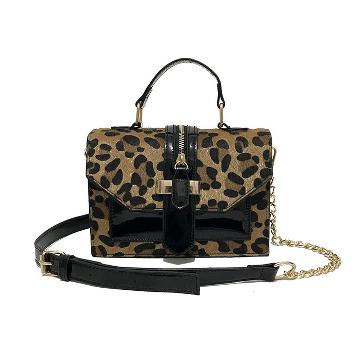 Wholesale Shoulder Bag PU Leopard Print Chain Small Square Bag Diagonal Cross Portable JDC-SD-Duguang004