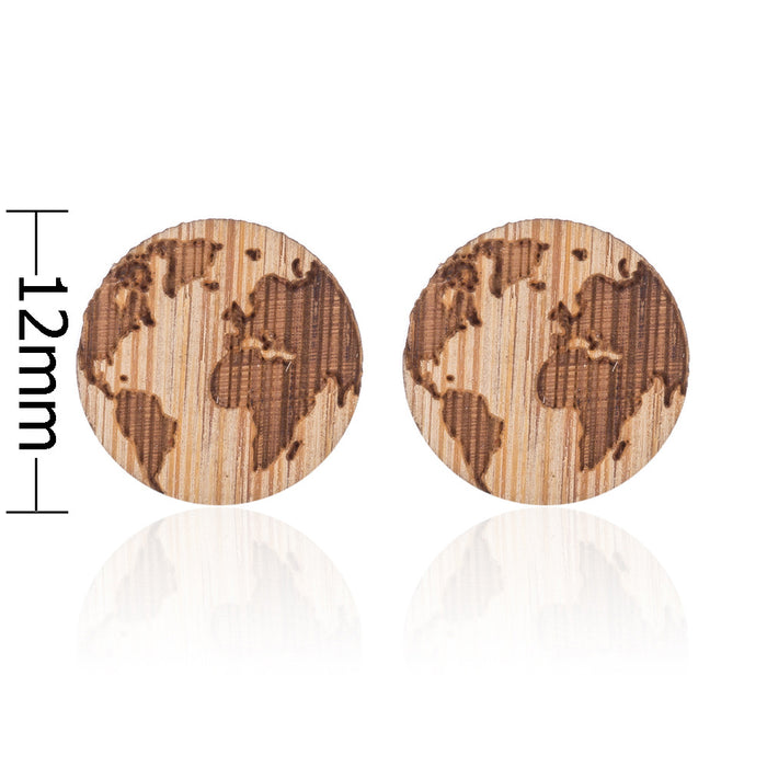 Wholesale Map Wooden Earrings JDC-ES-SS014