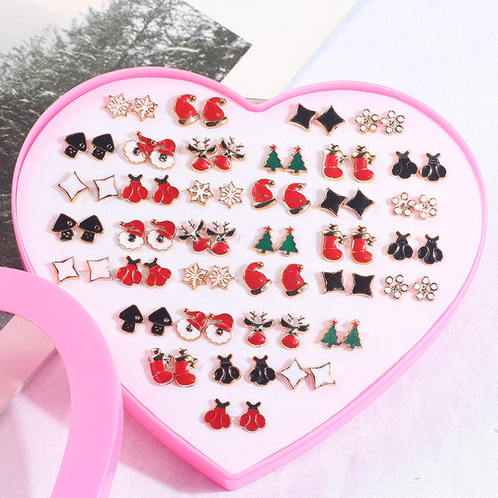 Wholesale Earring Alloy Cute Cartoon Christmas Stud Earrings Combination Set JDC-ES-MDD088