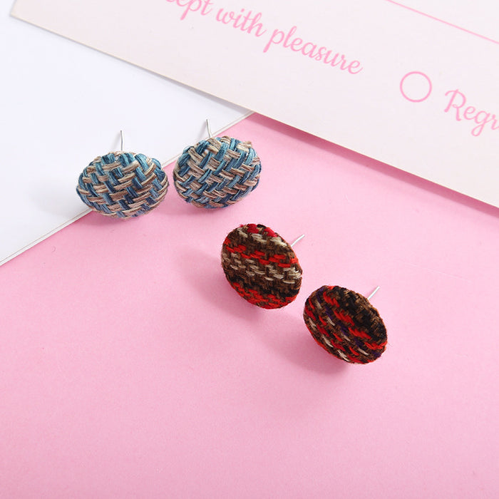 Wholesale Earrings Metal Yarn Cute Woven JDC-ES-LvG001